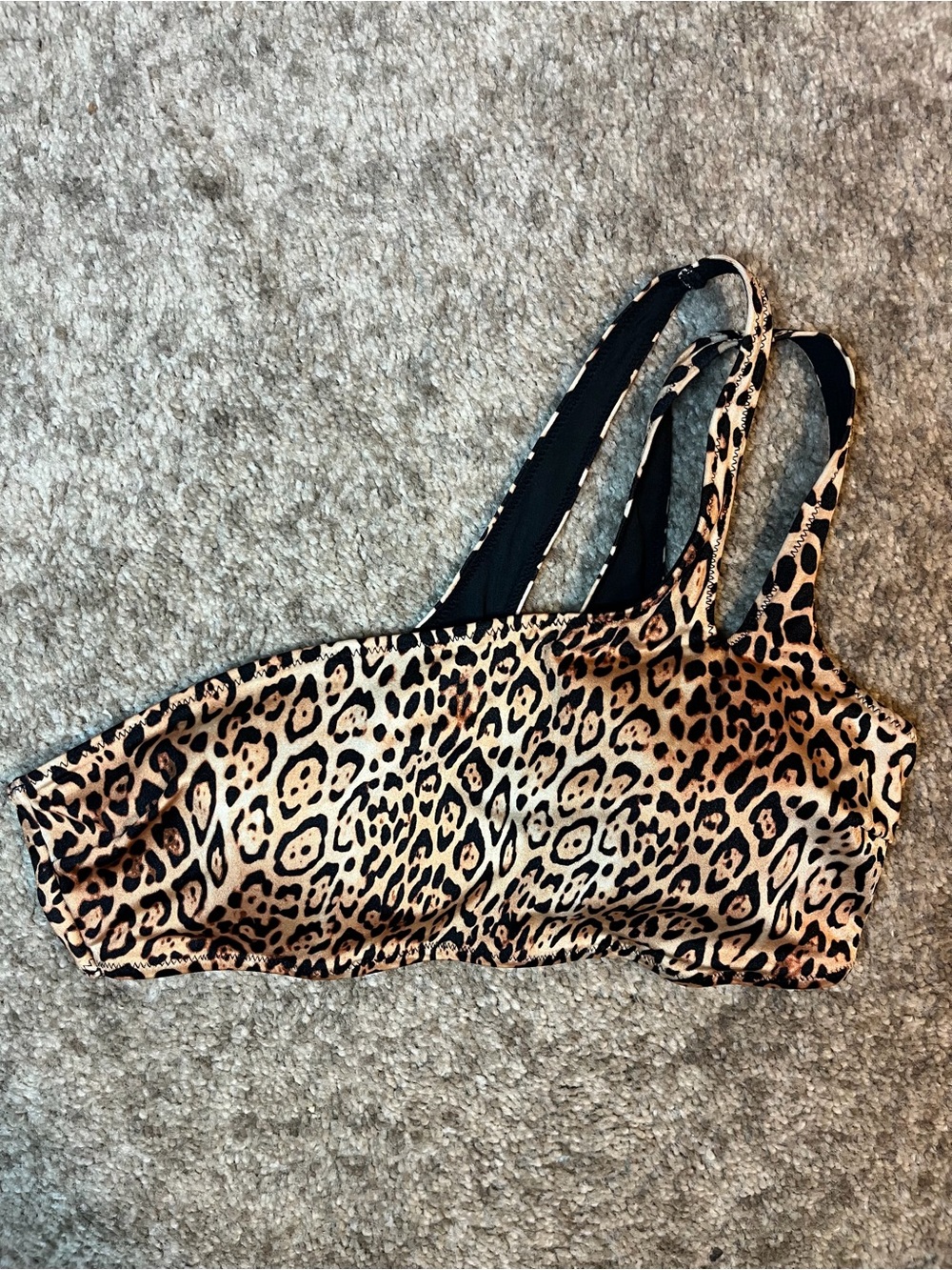 Victoria's Secret Leopard Print Bikini Top - Black & Brown